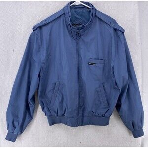 Members Only Jacket Mens 42 Large 4 Blue Bomber Full Zip Outdoors Vintage